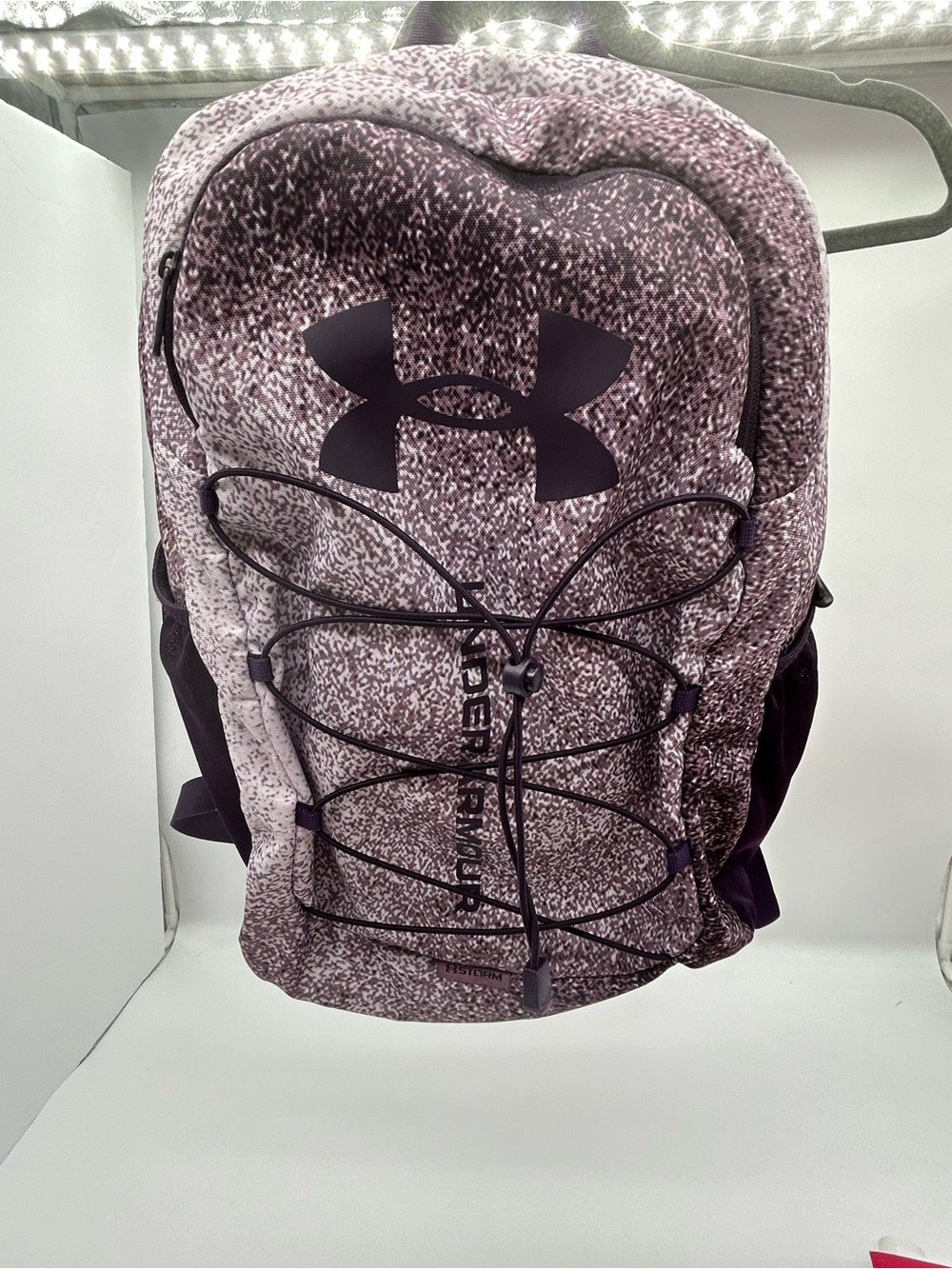 Under Armour Hustle Purple Speckled Drawstring Backpack
